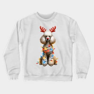 Christmas Red Nose Poodle Dog Crewneck Sweatshirt